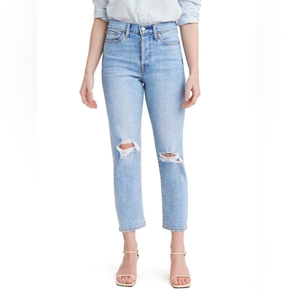 Levi's Distressed Wedgie Straight Medium Wash Jeans Size 28